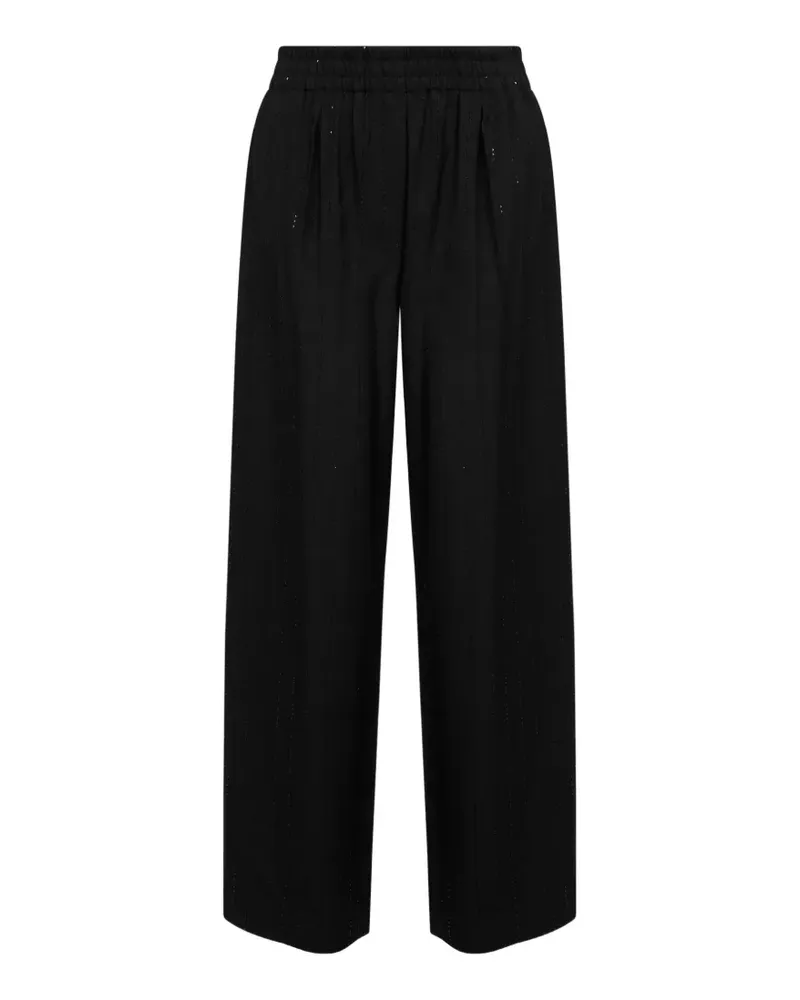 Brunello Cucinelli sequin striped trousers - Schwarz Schwarz
