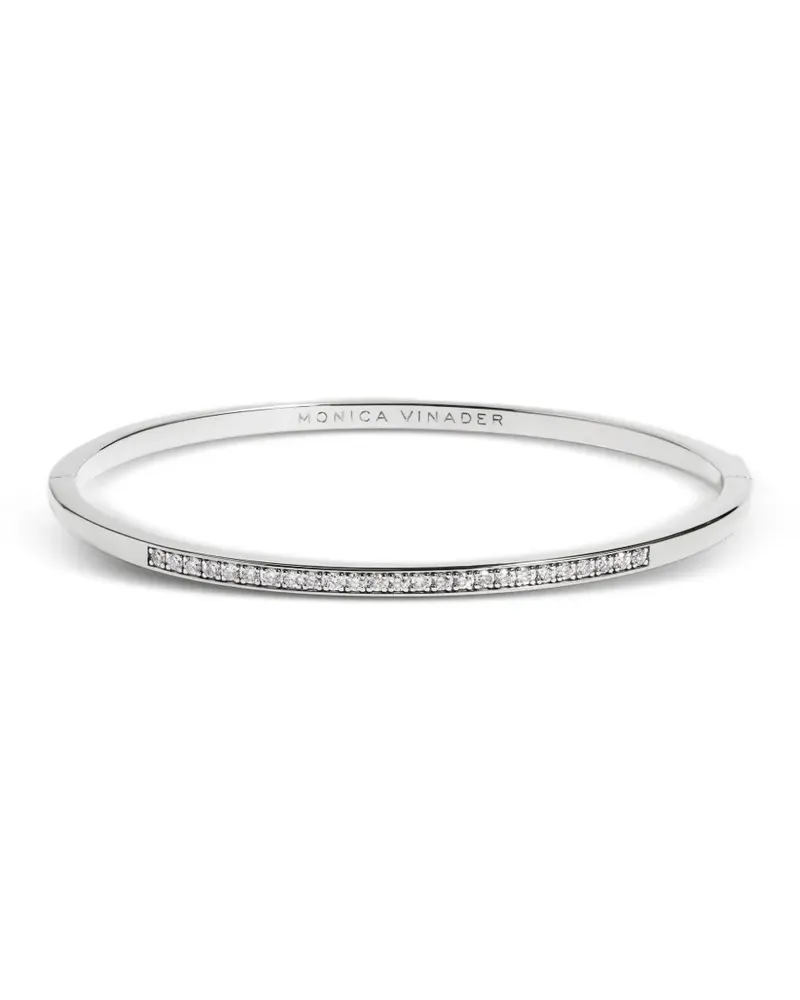Monica Vinader Essential diamond bangle bracelet - Silber Silber