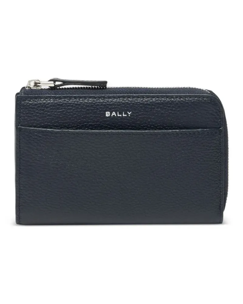 Bally Capitol logo-detail grained leather card holder - Blau Blau