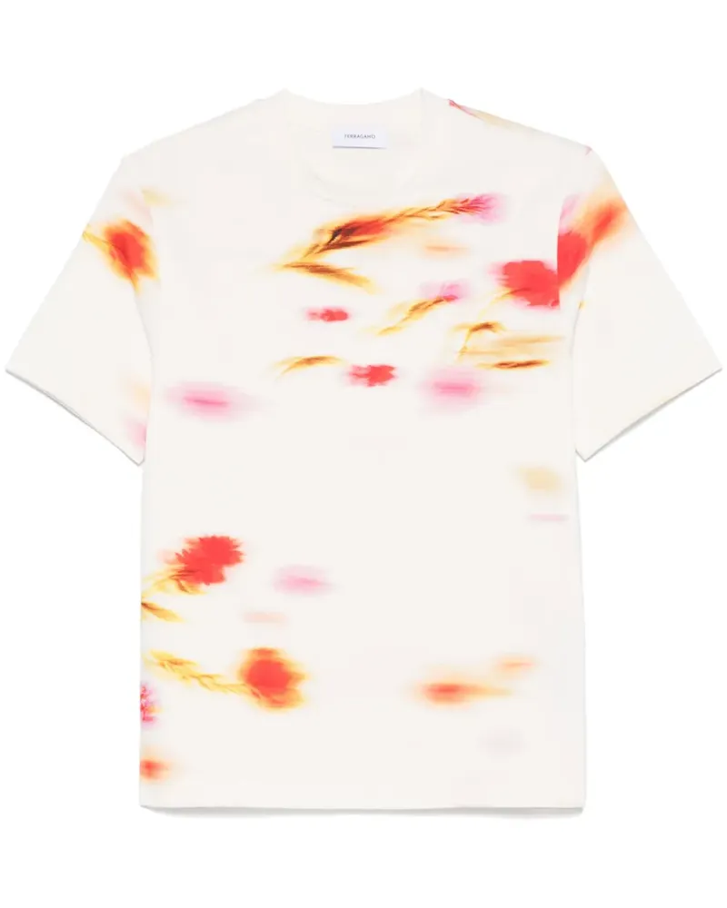 Ferragamo T-Shirt mit Blumen-Print - Nude Nude