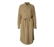 Midikleid mit Knöpfen - Nude