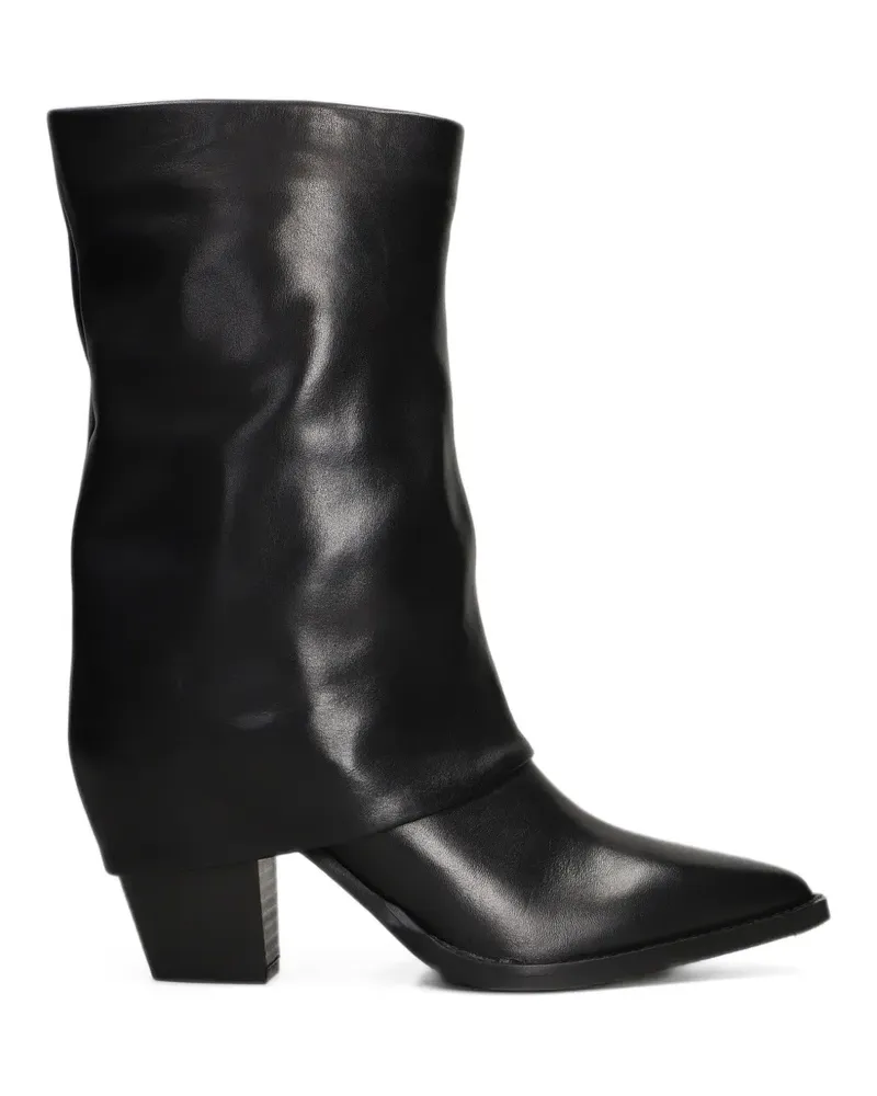Julie Dee foldover pointed-toe ankle boots - Schwarz Schwarz