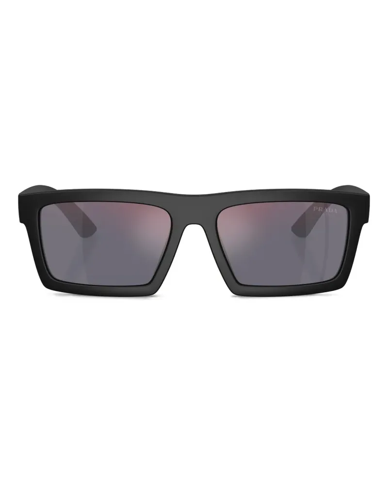 Prada Sonnenbrille mit eckigem Gestell - Schwarz Schwarz