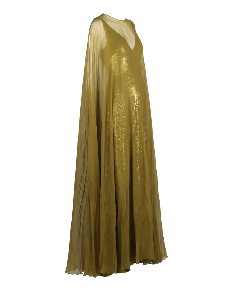 Valentino Garavani Maxikleid aus Seidenchiffon mit Pailletten - Gold Gold