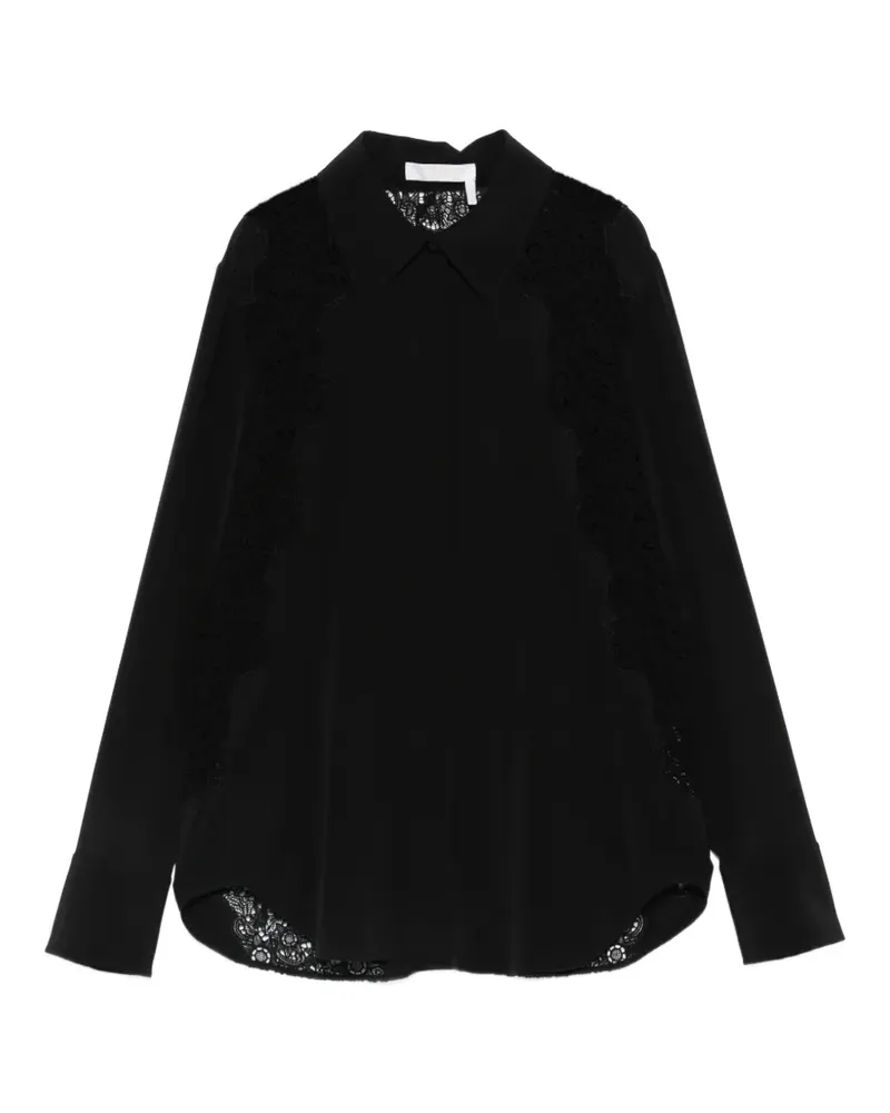 Chloé lace-panelled shirt - Schwarz Schwarz