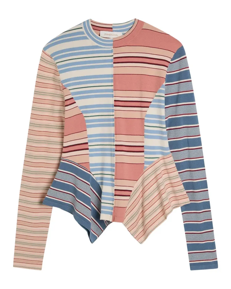 Zimmermann striped panelled top - Nude Nude
