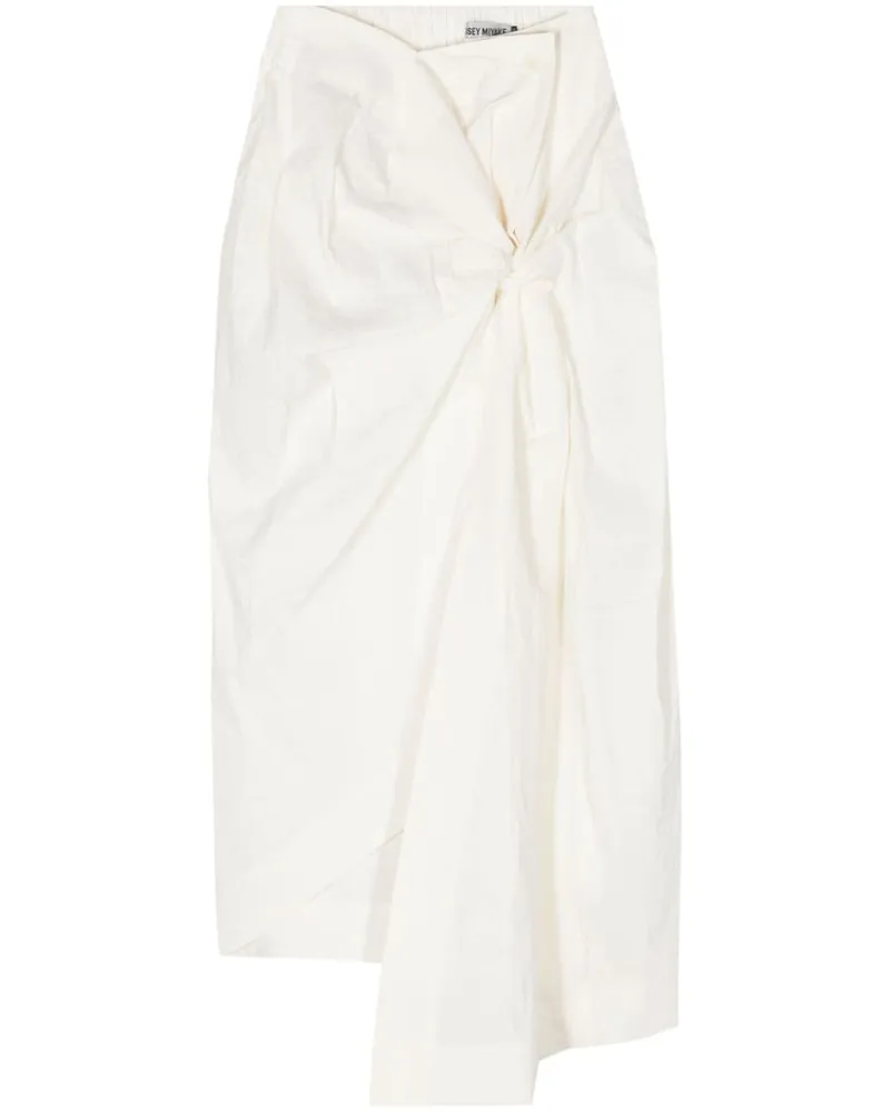 Issey Miyake Asymmetrischer Midirock - Weiß Weiß