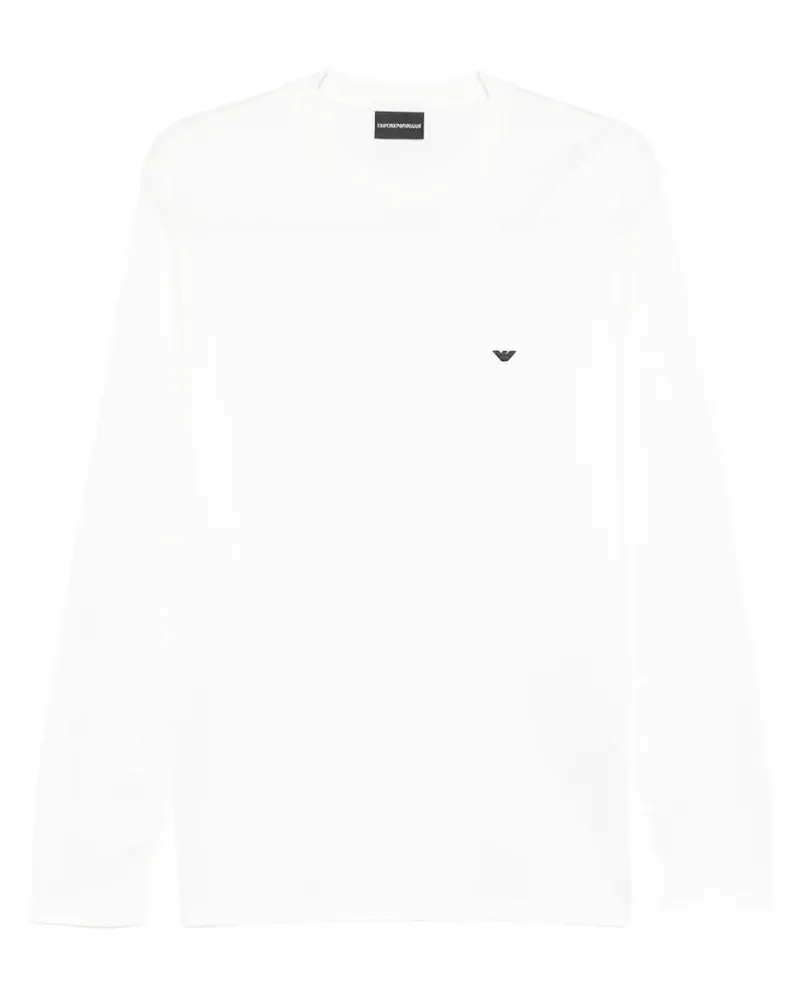 Emporio Armani Langarmshirt mit Logo - Weiß Weiß