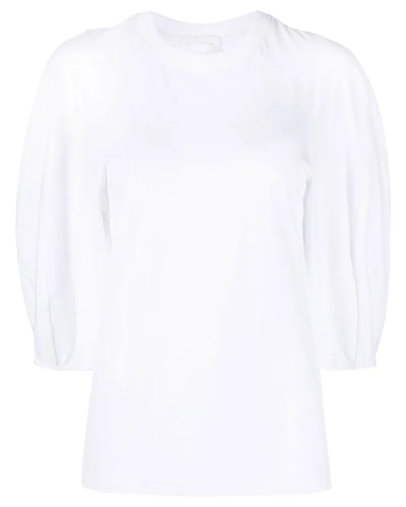 Chloé T-Shirt mit Logo-Stickerei - Weiß Weiß