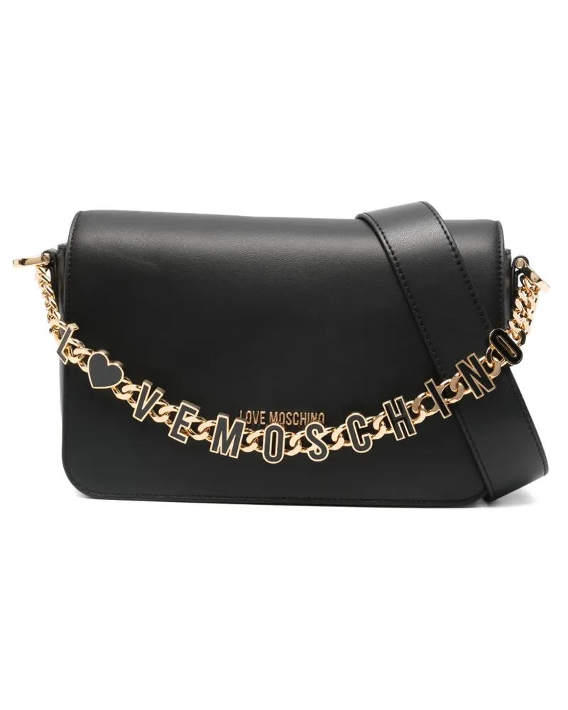 Moschino Umhängetasche mit Logo - Schwarz Schwarz