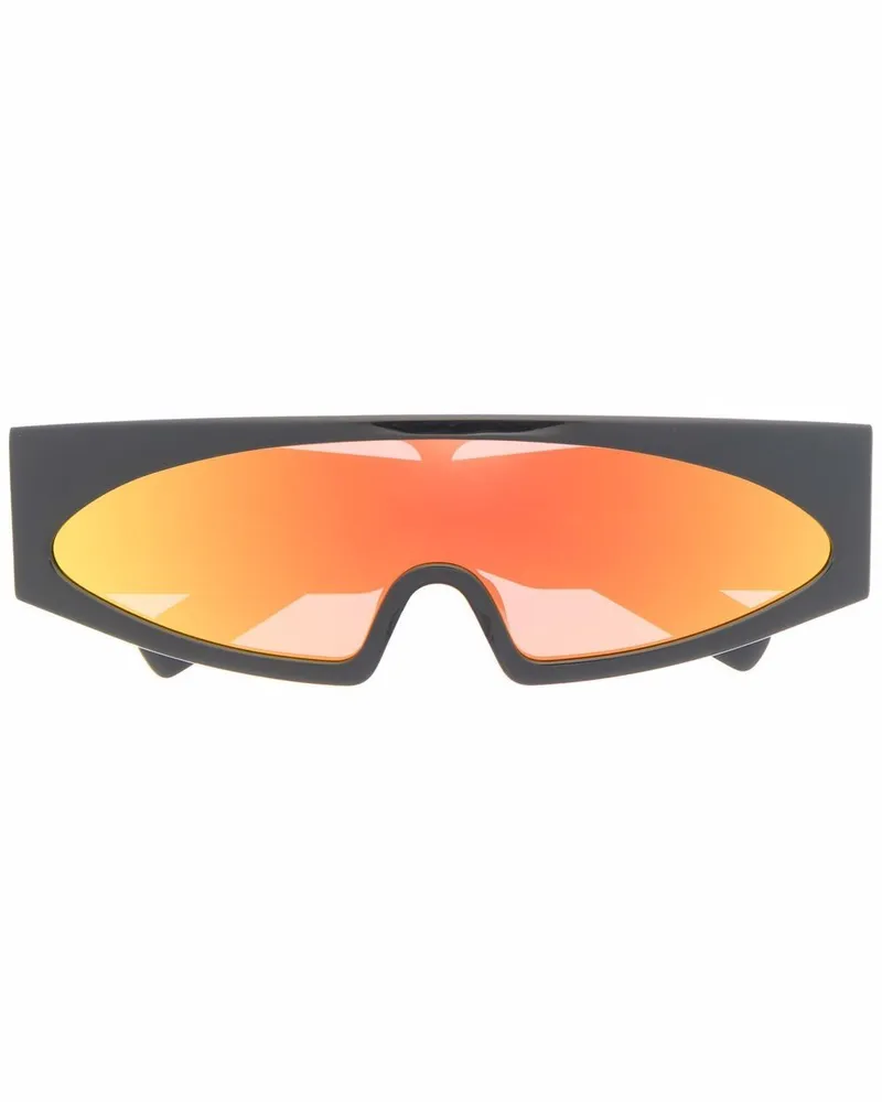 Rick Owens Futuristische Sonnenbrille - Schwarz Schwarz