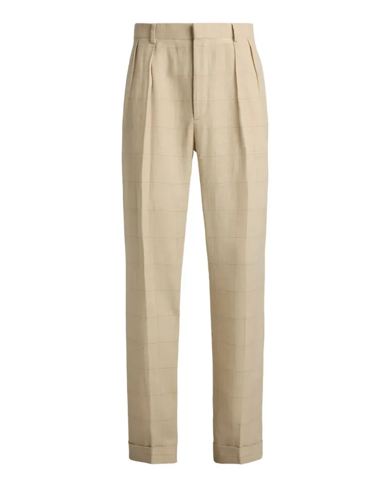 Ralph Lauren checked pleated trousers - Nude Nude