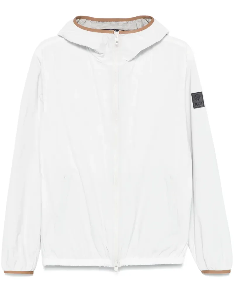 Fay Windbreaker mit Logo-Patch - Weiß Weiß
