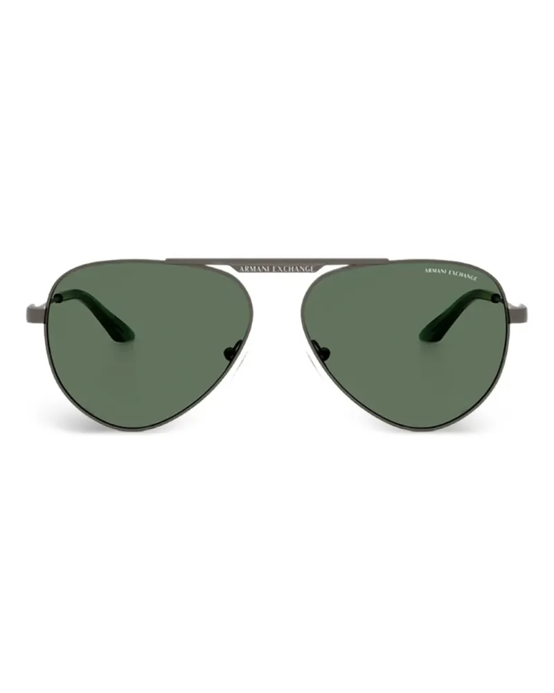 Armani Exchange Matte Pilotenbrille - Grau Grau