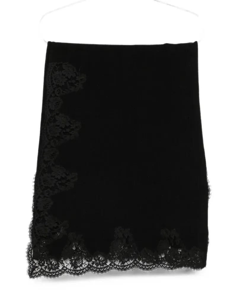 Ermanno Scervino lace-trim scarf - Schwarz Schwarz