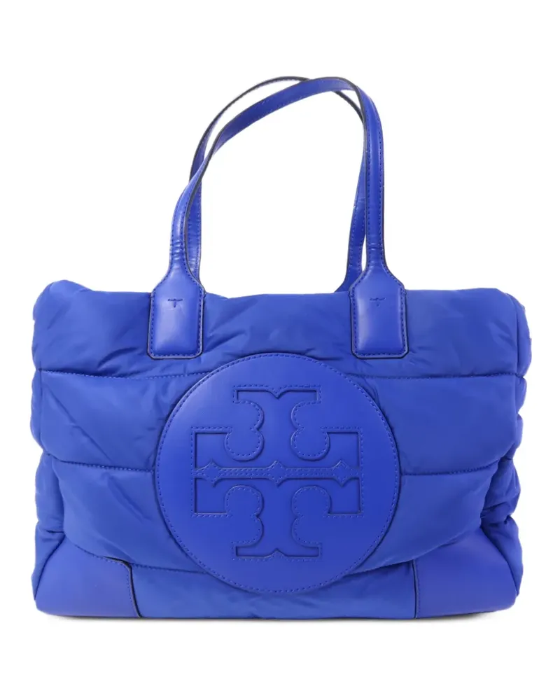 Tory Burch quilted logo-patch shoulder bag - Blau Blau