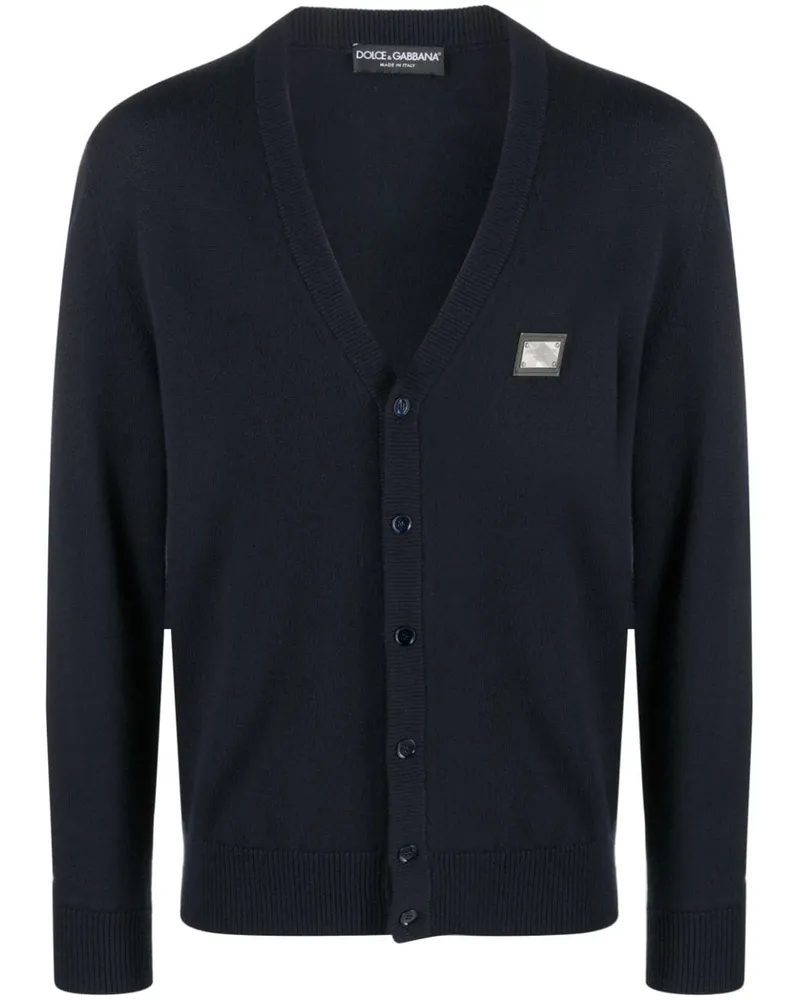 Dolce & Gabbana Cardigan mit Logo-Schild - Blau Blau