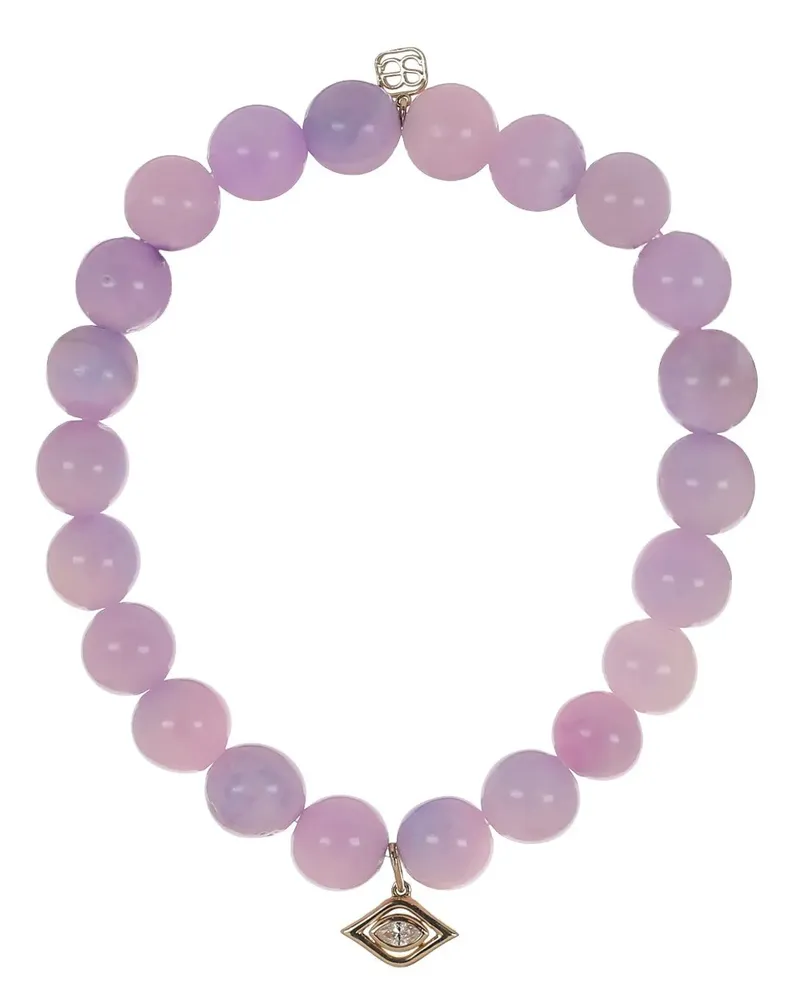 Sydney Evan amethyst and diamond eye charm bracelet - Violett Violett