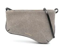 Abgerundete Schultertasche - Grau