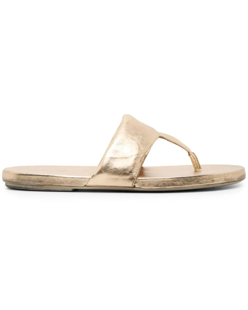 Marsèll Spanciata Flip-Flops aus Metallic-Leder Gold