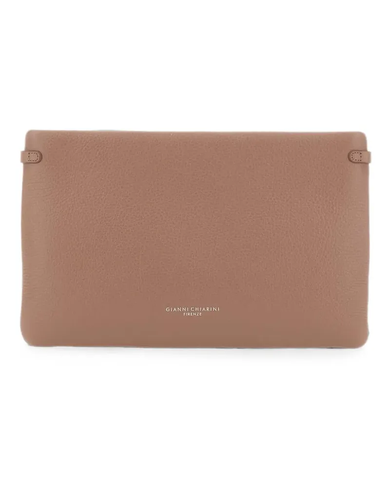 Gianni Chiarini Hermy hammered leather clutch bag - Rosa Rosa