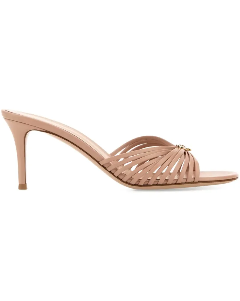 Gianvito Rossi Vyna Pantoletten aus Leder 70mm - Nude Nude