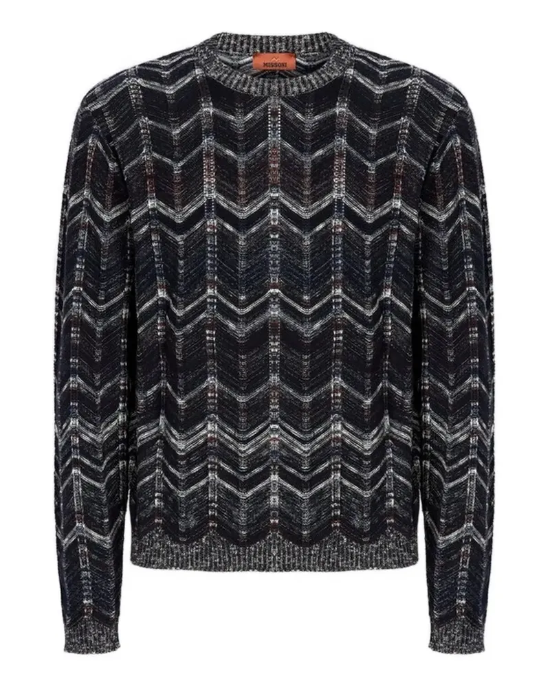 Missoni Rundhals-Pullover mit Zickzackmuster - Blau Blau