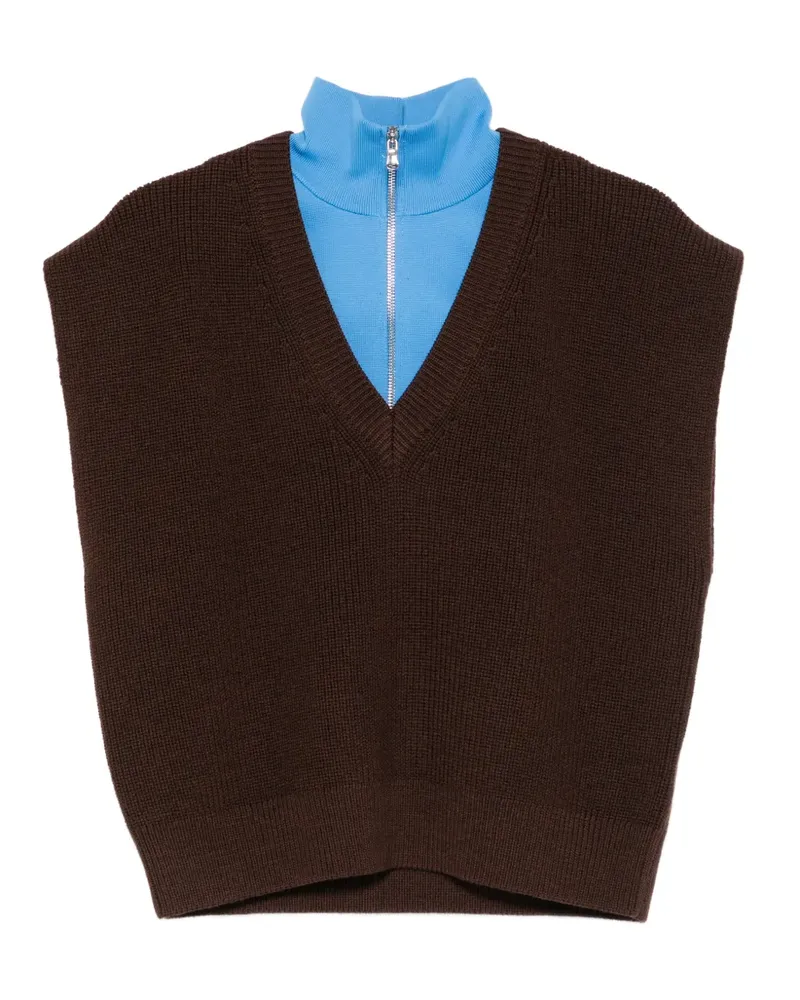 tibi cardigan stitch removable vest - Braun Braun