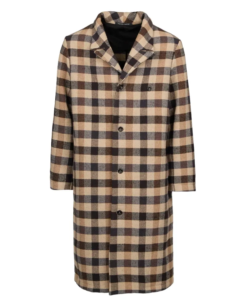 Hannes Roether checked single-breasted coat - Nude Nude