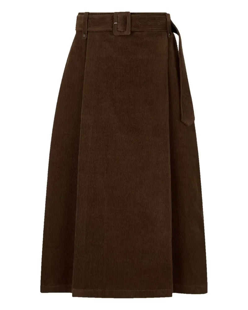 STUDIO TOMBOY Belted Corduroy Skirt - Braun Braun
