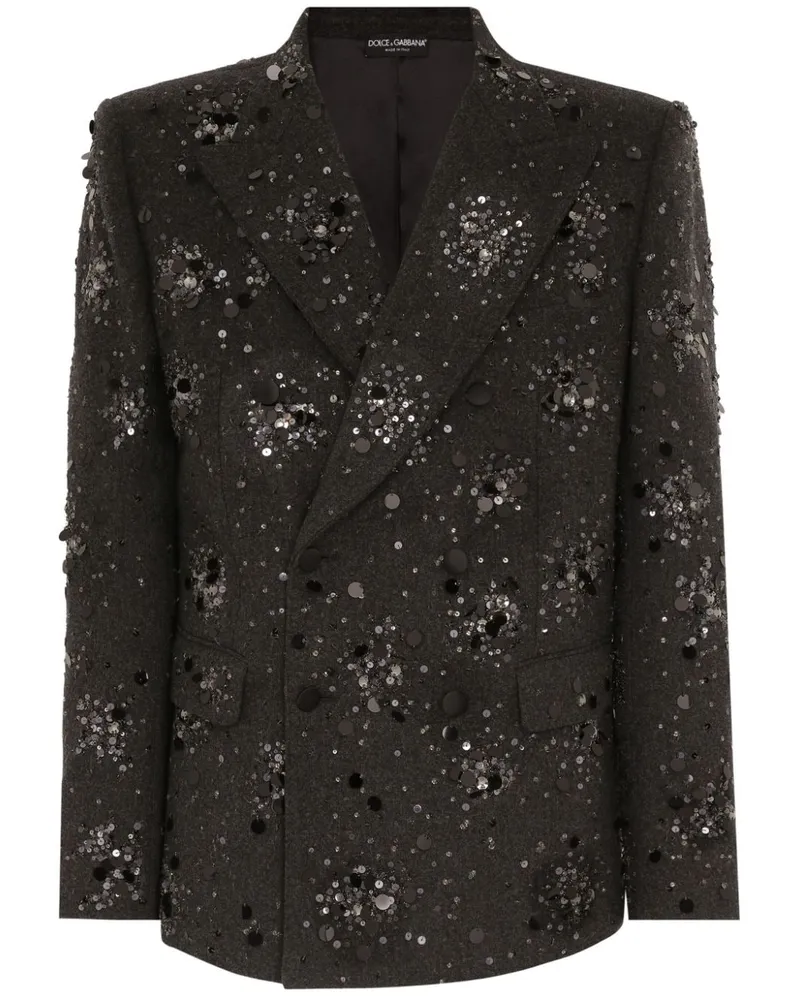 Dolce & Gabbana Sakko mit Pailletten - Schwarz Schwarz
