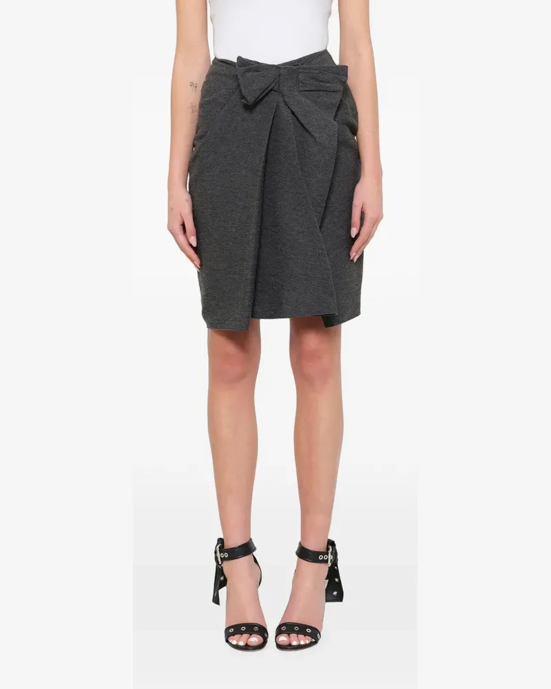Lanvin bow-detail pleated skirt - Grau Grau