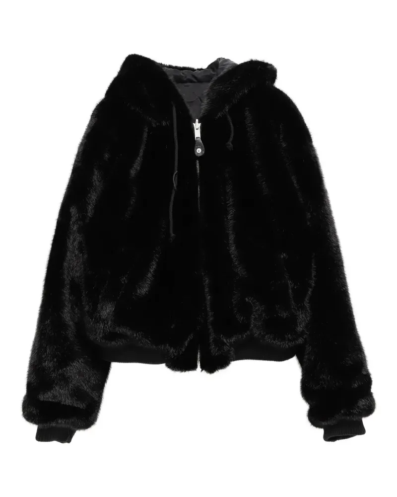 ERL Wendbare Steppjacke aus Faux Fur - Schwarz Schwarz