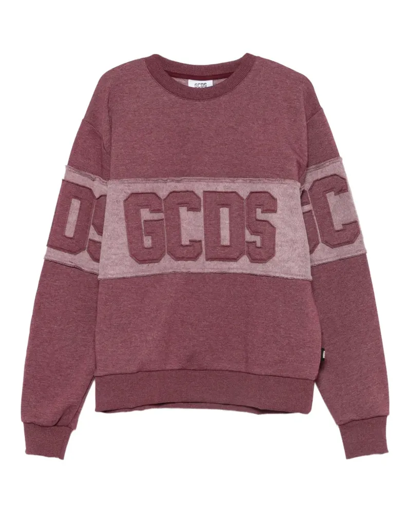 GCDS Pullover mit Logo-Applikation und offenen Kanten - Violett Violett
