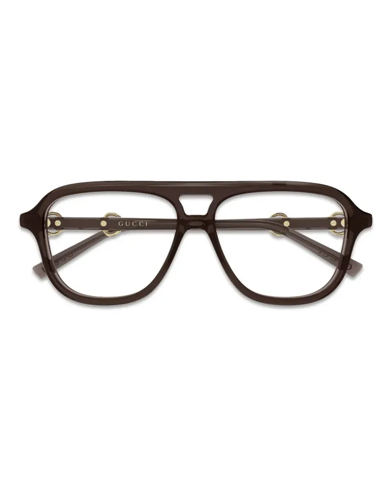 Gucci Horsebit Pilotenbrille - Braun Braun
