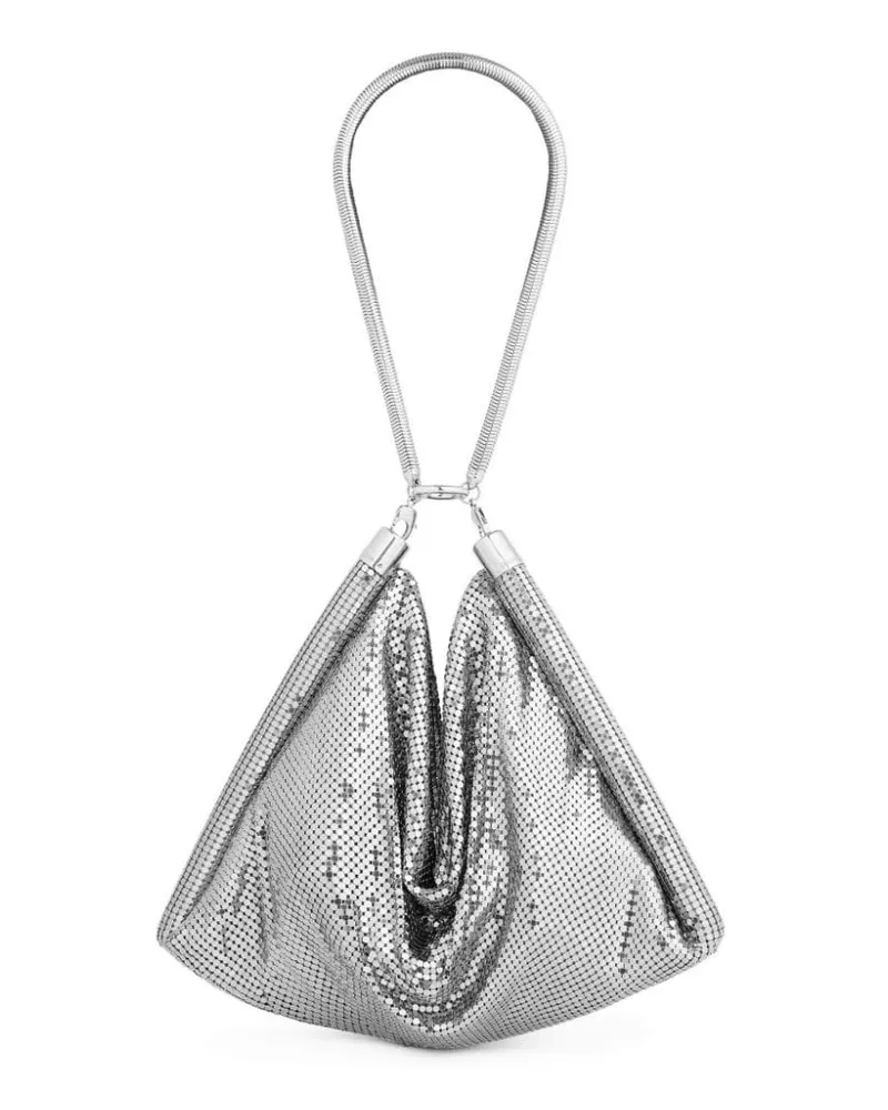 Paco Rabanne Schultertasche mit Chainmail-Effekt - Silber Silber