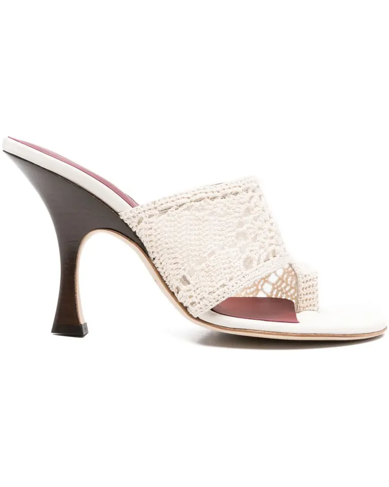 Magda Butrym Gehäkelte Sandalen mit Zehensteg 100mm - Nude Nude