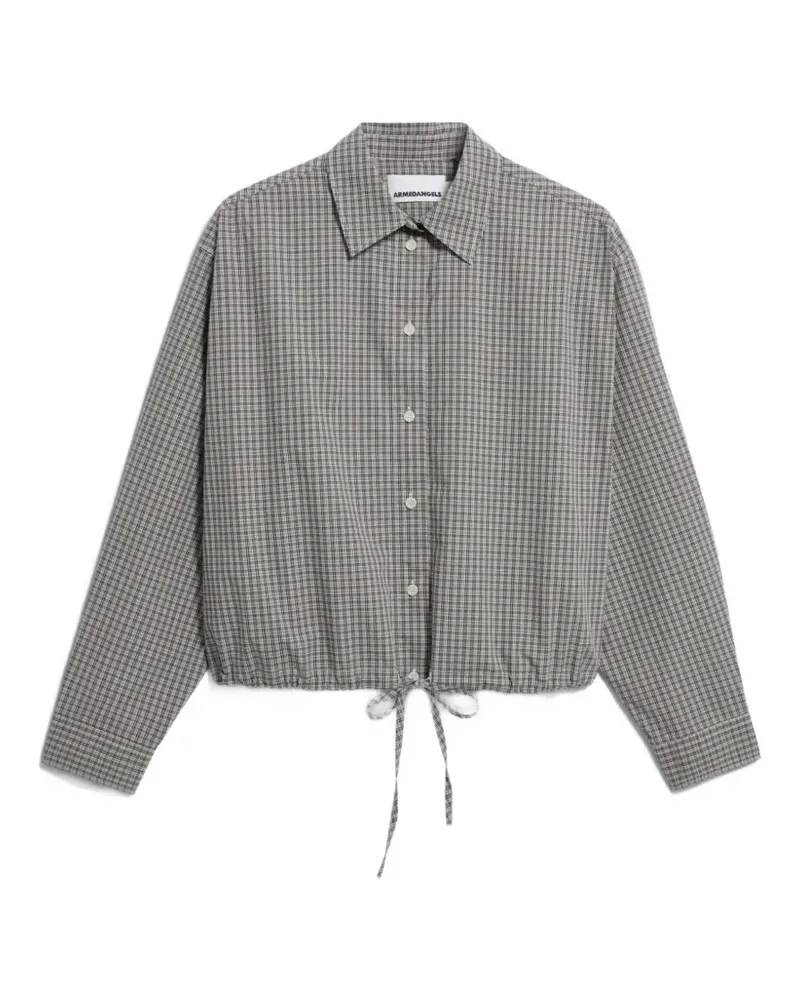 Armedangels mini-check drawstring blouse - Blau Blau