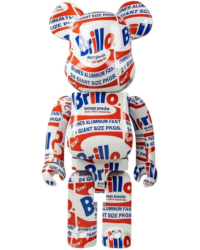 Medicom Toy x Andy Warhol Brillo BE@RBRICK Figur Weiß