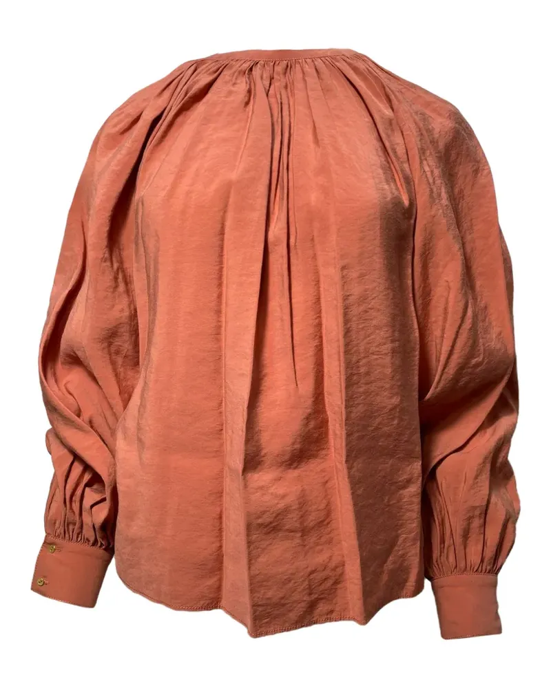 Ulla Johnson pleated puff-sleeve blouse - Orange Orange