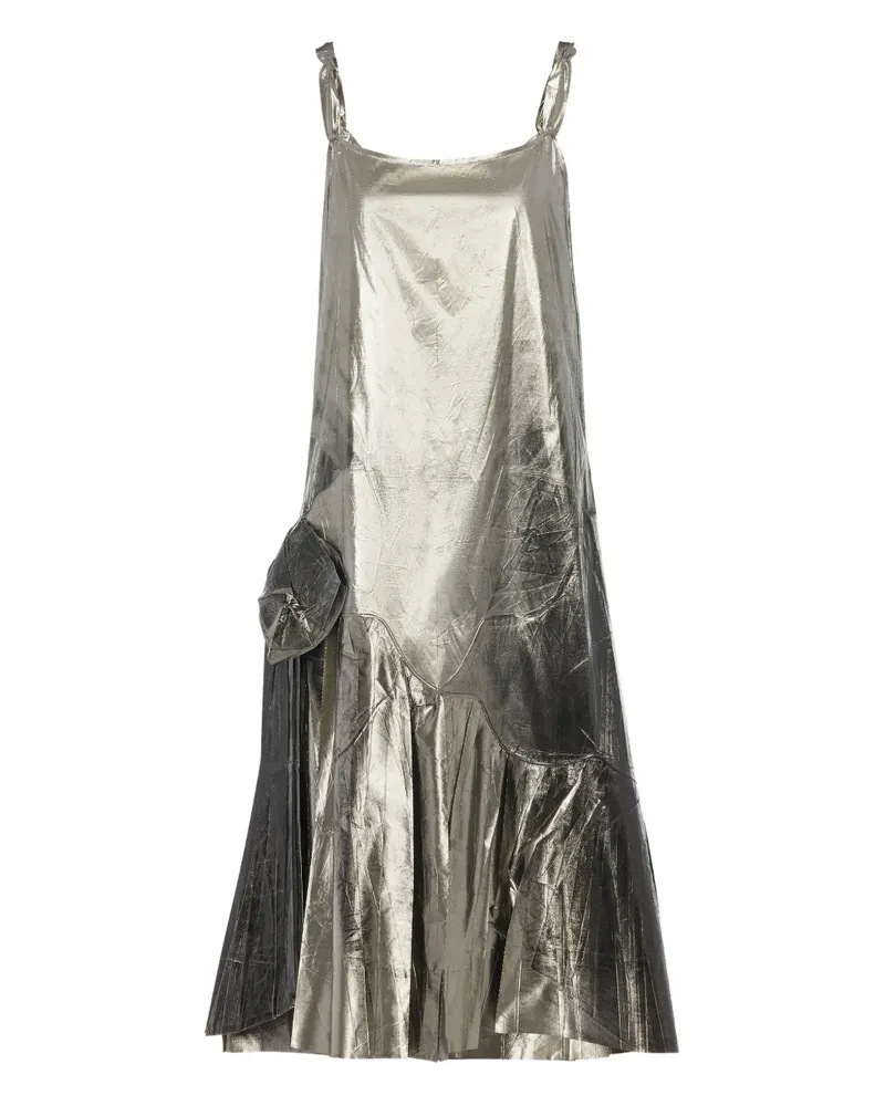 Maison Margiela Midikleid im Metallic-Look - Grau Grau