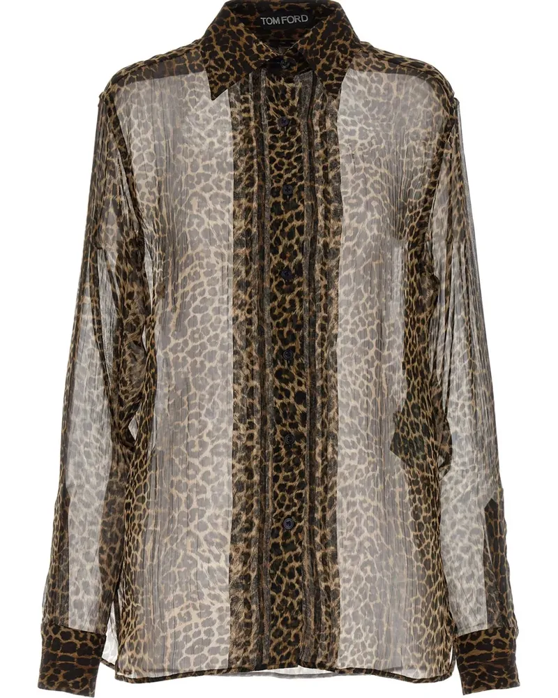 Tom Ford Hemd mit Leoparden-Print - Braun Braun