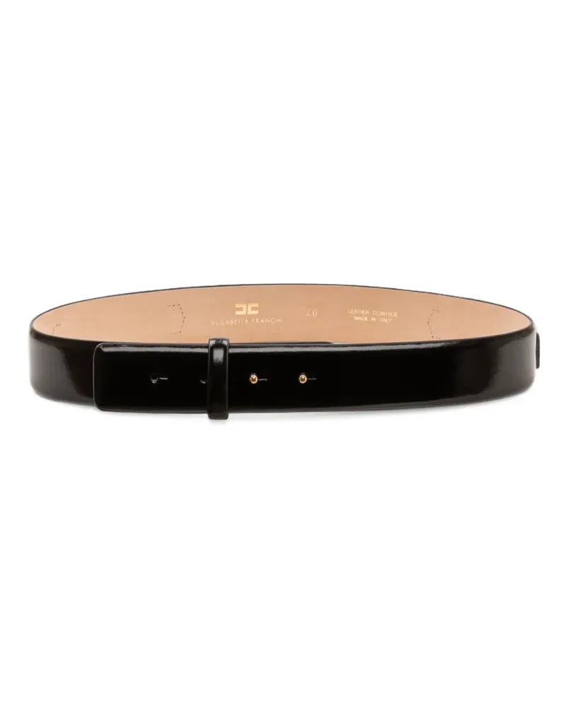 Elisabetta Franchi horsebit-detail leather belt - Schwarz Schwarz