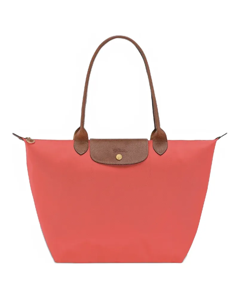 Longchamp L Le Pliage leather-trim shoulder bag - Rot Rot