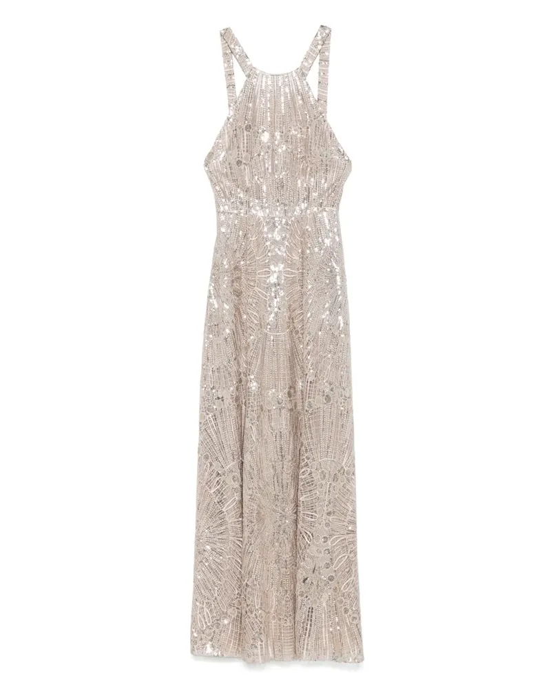 Elie Saab Maxikleid mit Pailletten - Braun Braun