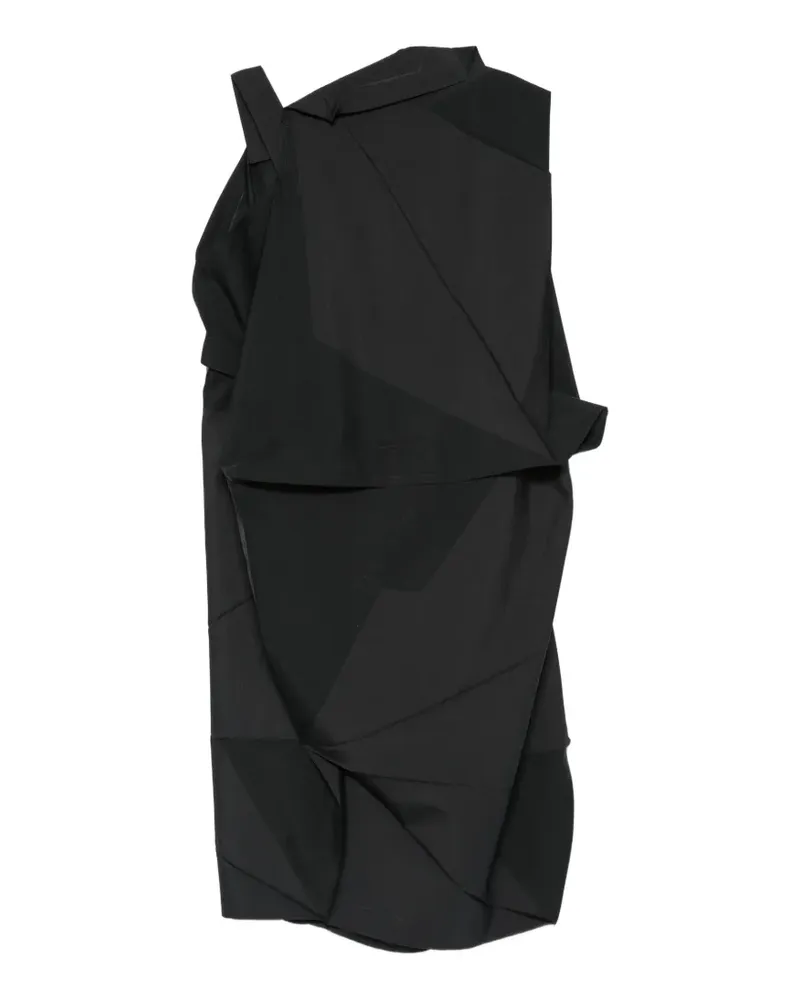 Issey Miyake Midikleid mit Falten - Schwarz Schwarz