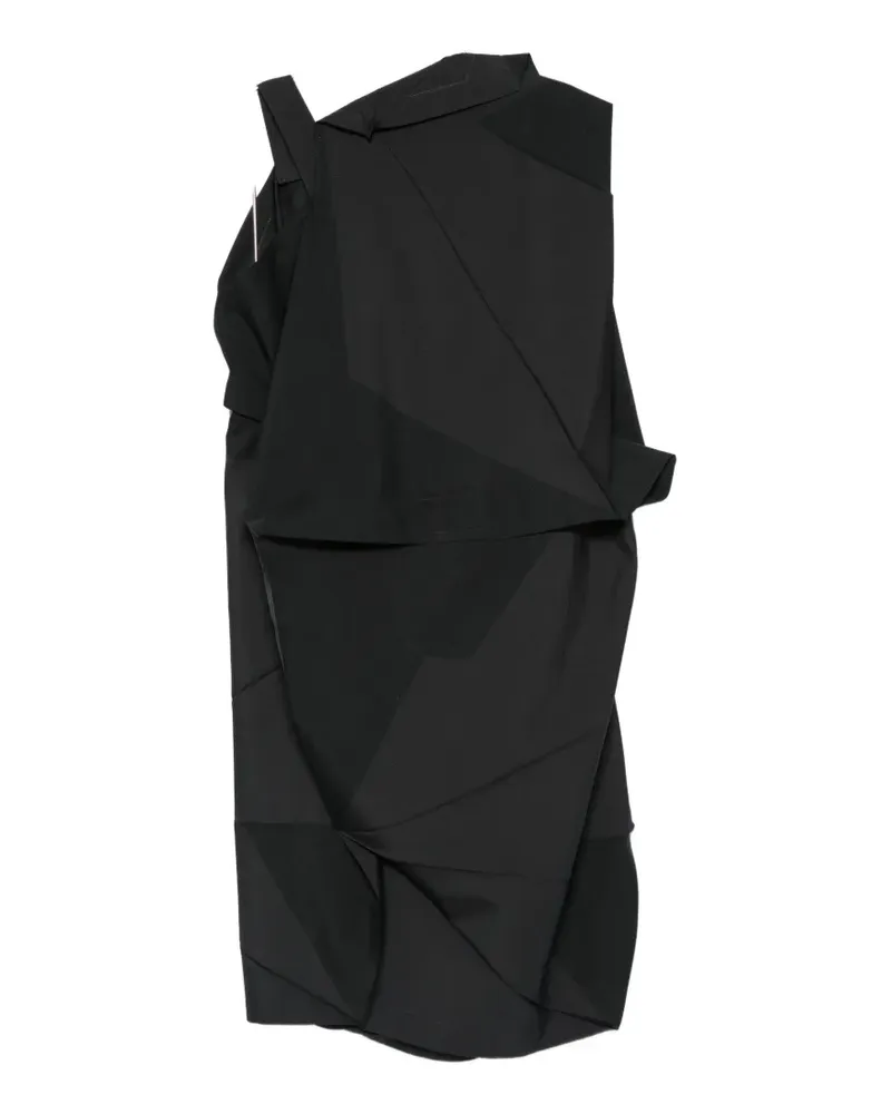 Issey Miyake geometric pleated midi dress - Schwarz Schwarz