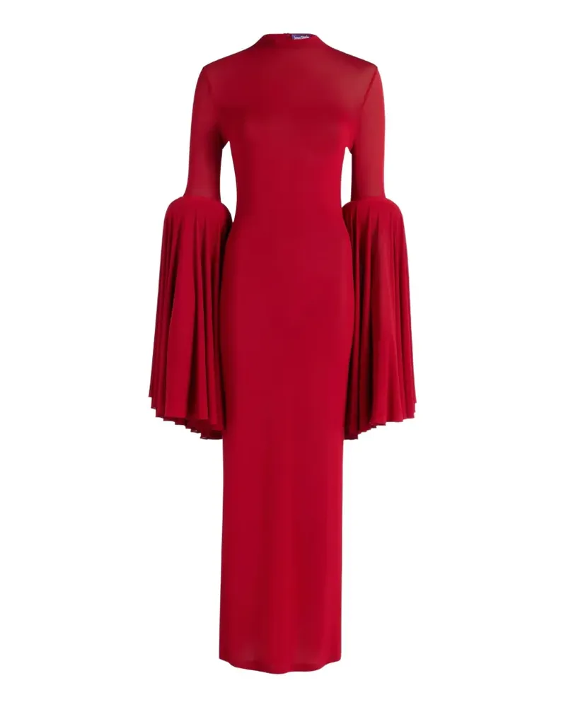 Jean Paul Gaultier Maxikleid mit plissierten Ärmeln - Rot Rot