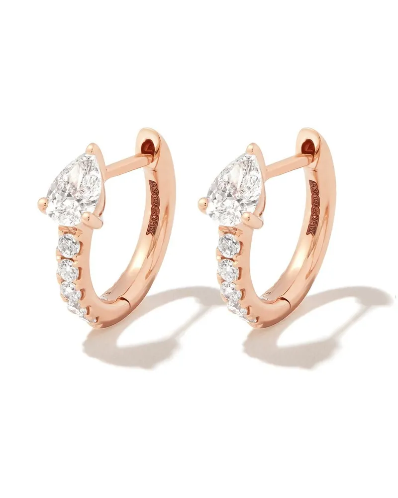 ANITA KO 18kt Rotgoldcreolen mit Diamanten - Rosa Rosa