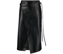 Asymmetrischer Lederrock - Schwarz